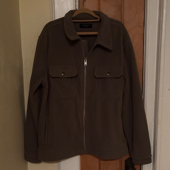 All Saints Clayton Fleece Tan Lightweight Jacket - Picture 7 of 15